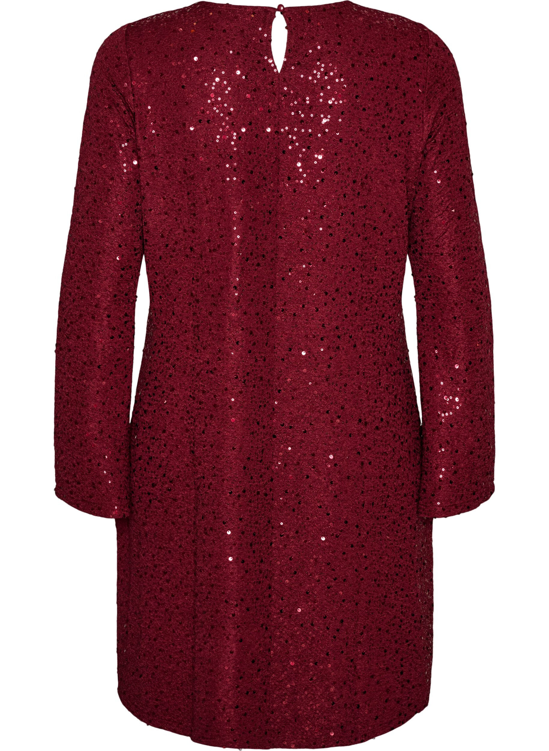 ZizziRobe courte en sequins &agrave; la coupe trap&egrave;ze, Bordeaux, Packshot image number 1