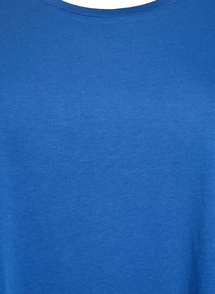 T-shirt &agrave; manches courtes en coton m&eacute;lang&eacute;, Bleu, Packshot image number 2