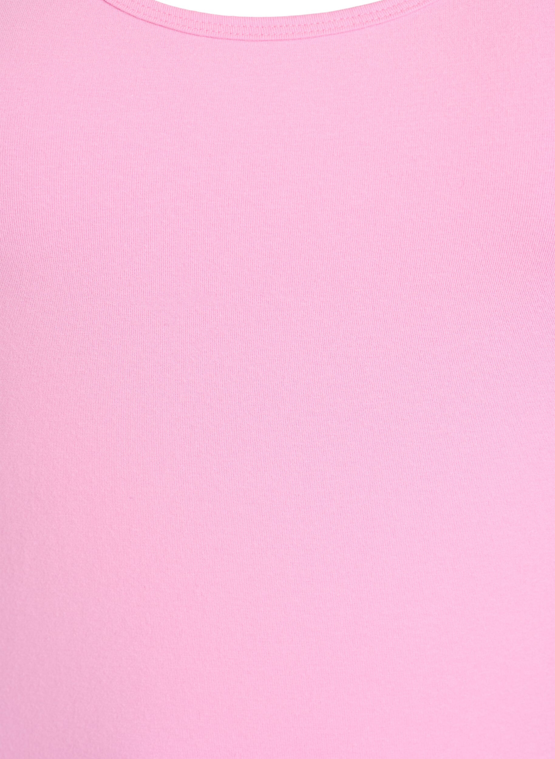 ZizziHaut uni Basic en coton, Rose, Packshot image number 2