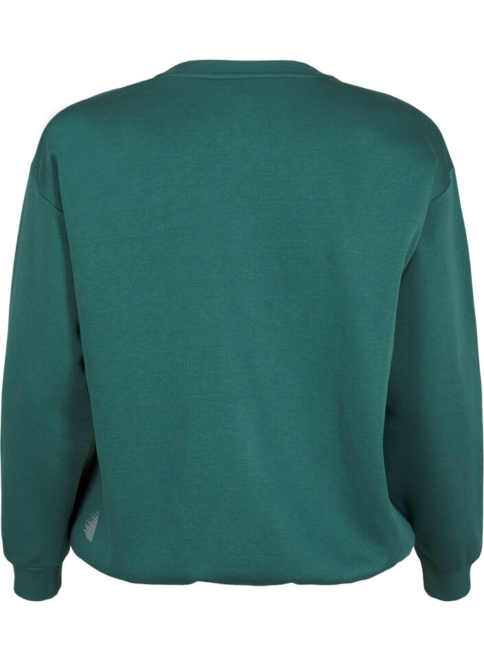 Sweat-shirt avec texte en tissu-&eacute;ponge, Vert, Packshot image number 1