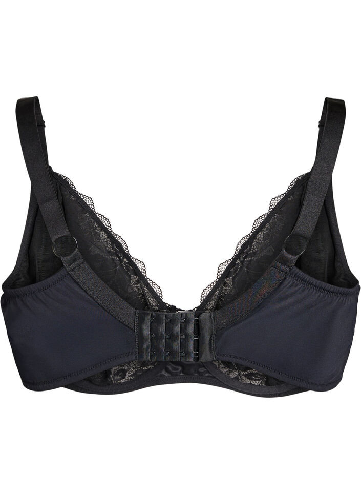 Soutien-gorge couvrant en dentelle, Noir, Packshot image number 1
