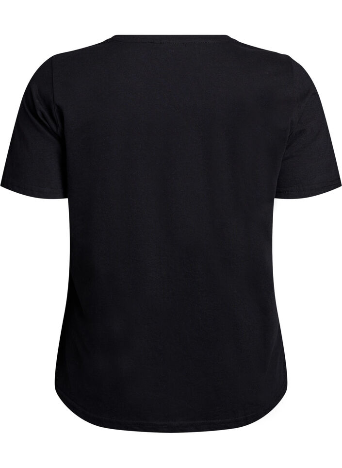T-Shirt mit Print, Schwarz, Packshot image number 1