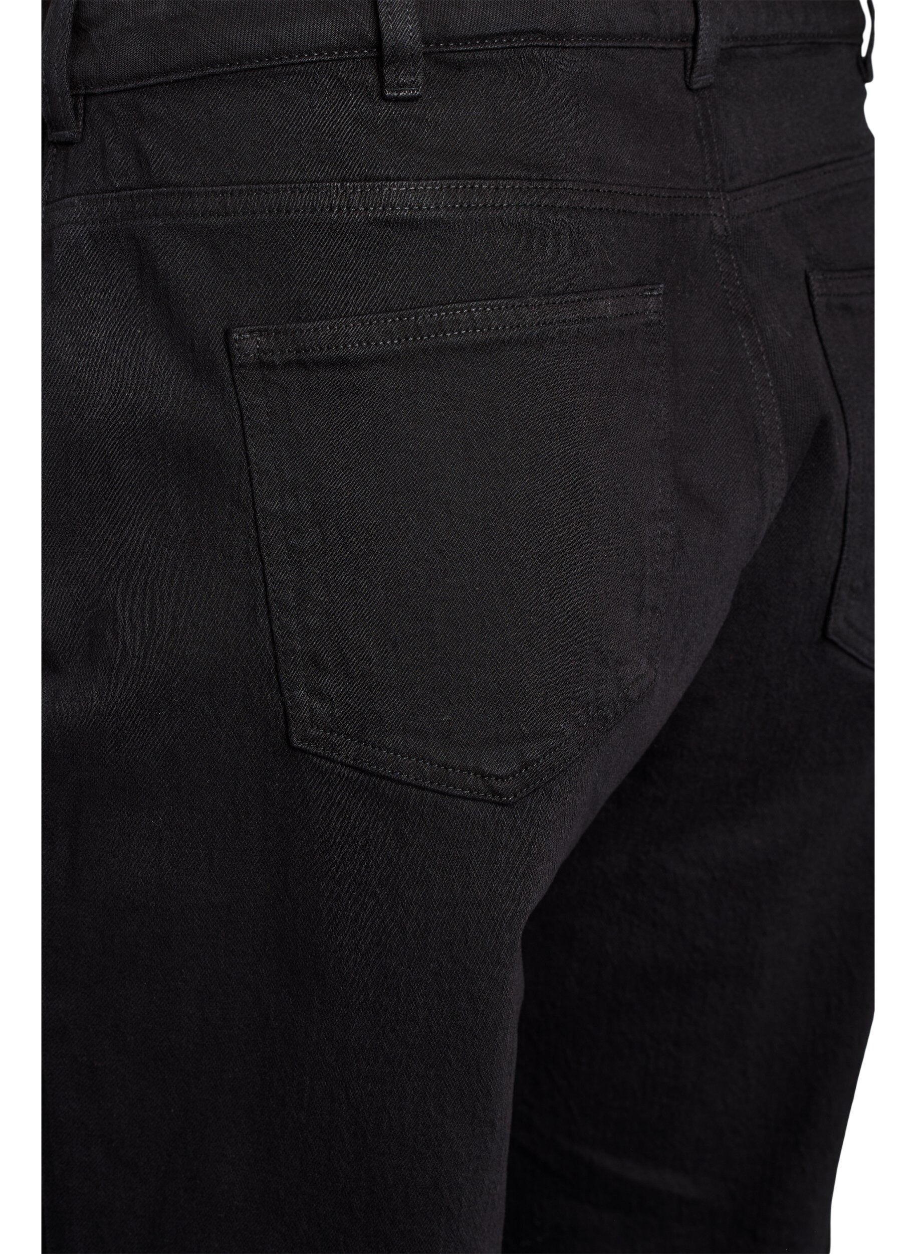 Zizzi Weite Jeans mit verk&uuml;rzter L&auml;nge, Schwarz, Packshot image number 3