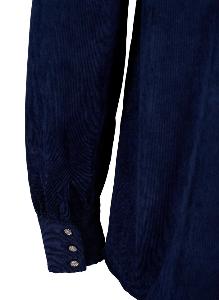 Chemise en velours avec boutons en strass, Medieval Blue, Packshot image number 3