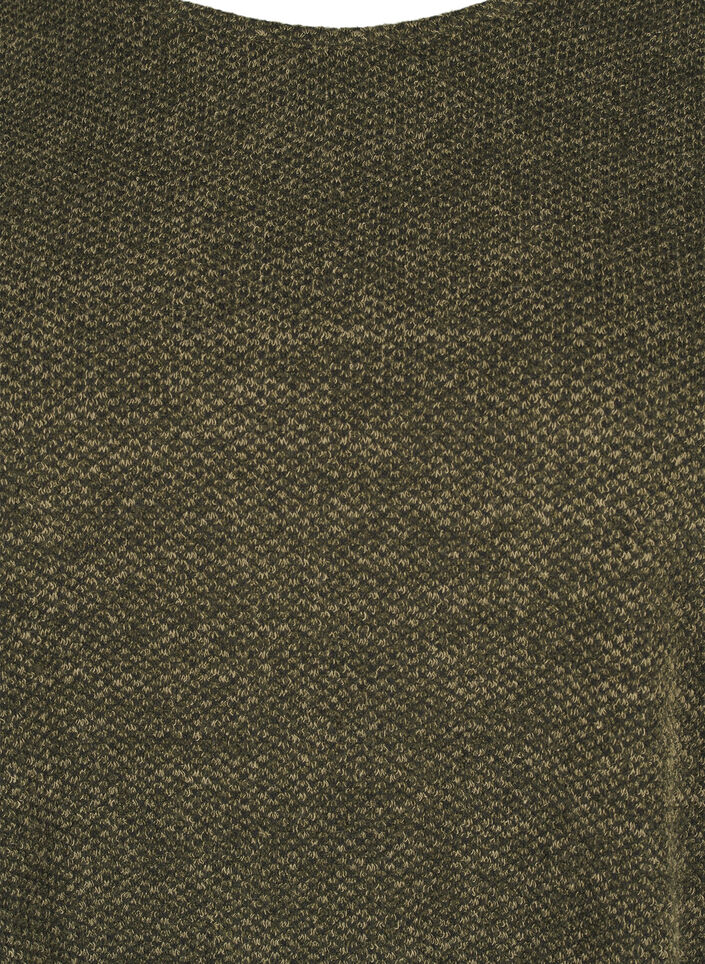 Melange Bluse mit rund um den Neck und langen Ärmel, Winter Moss, Packshot image number 2