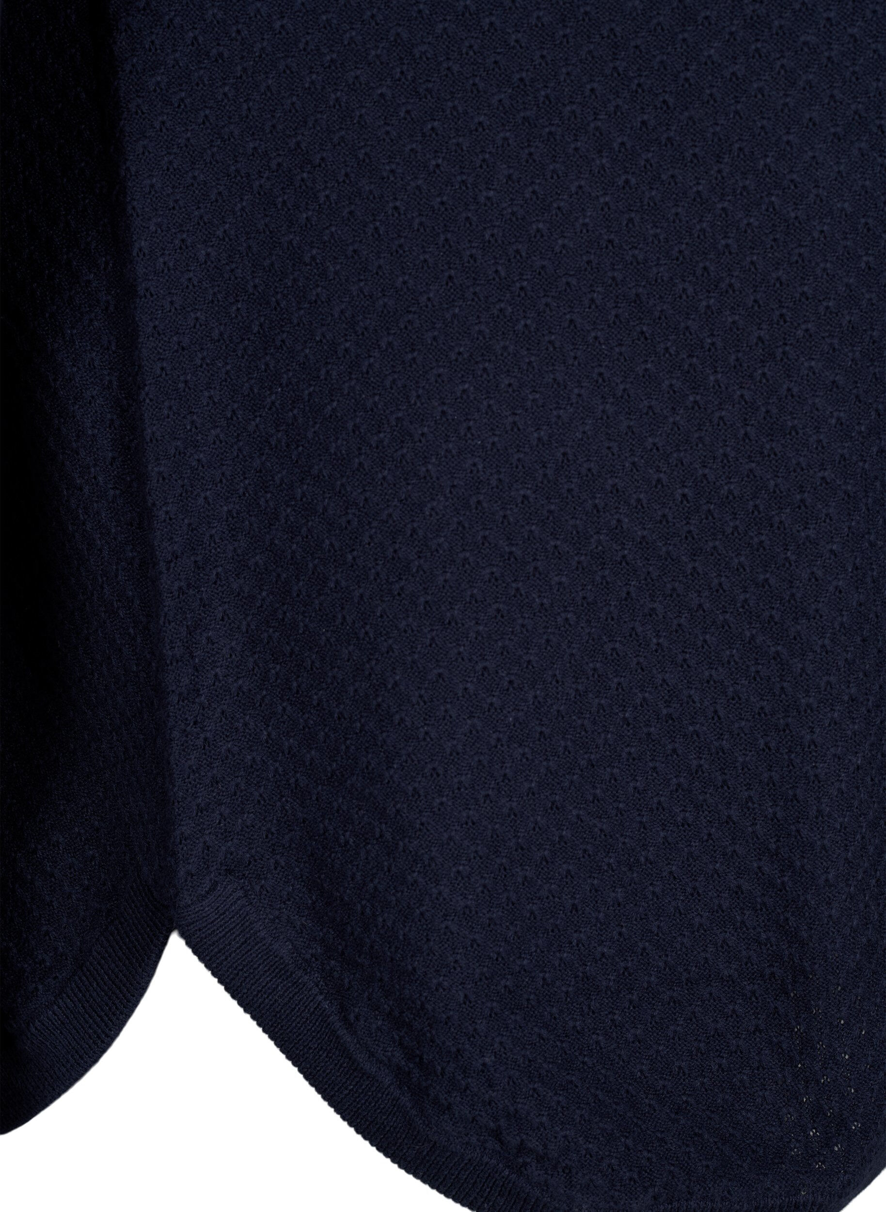 Zizzi Pullover aus Bio-Baumwolle mit Strukturmuster, Navy Blazer, Packshot image number 3