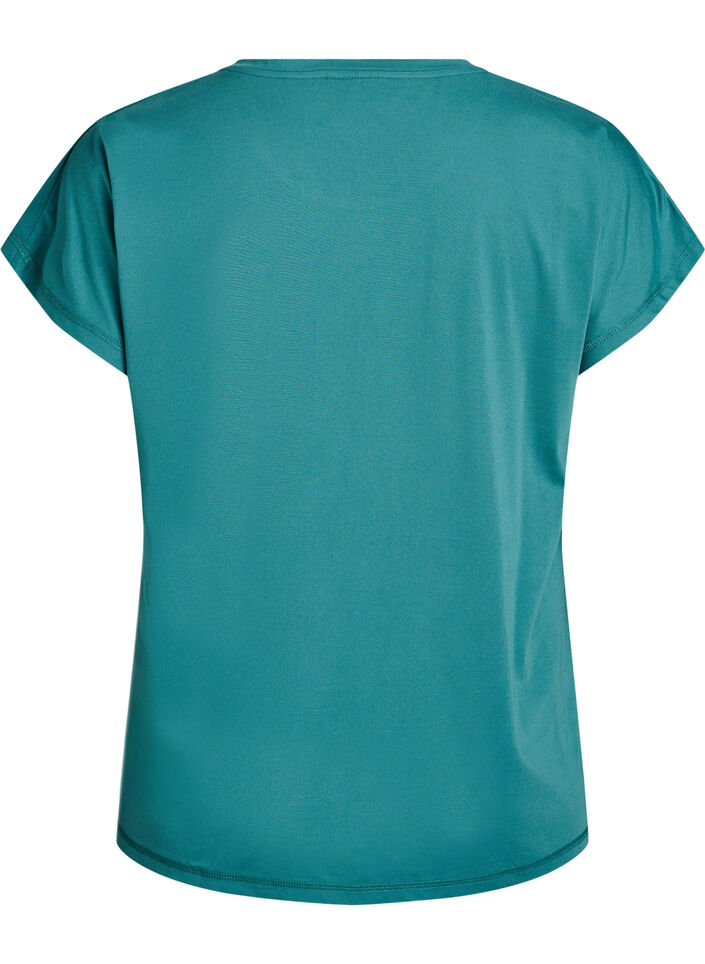 Einfarbiges Trainings-T-Shirt, Petrol, Packshot image number 1