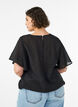 Blouse coupe ballon avec manches papillon, Noir, Model image number 2
