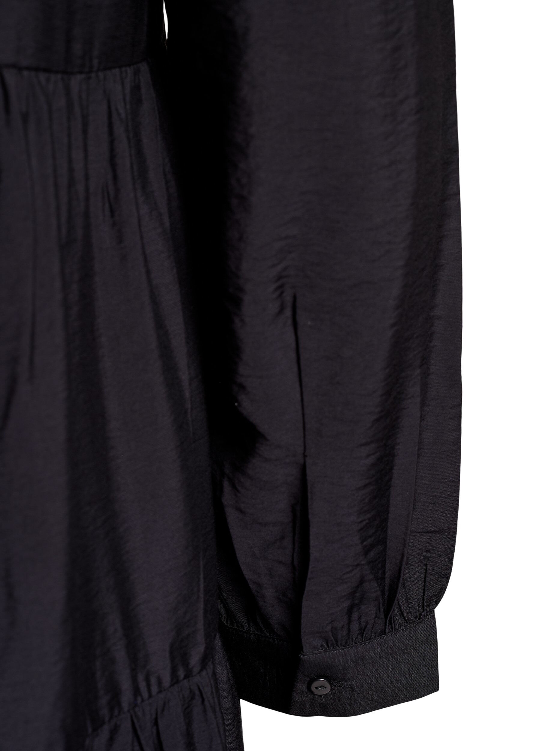 Zizzi Midikleid mit V-Ausschnitt und A-Linienform, Schwarz, Packshot image number 3