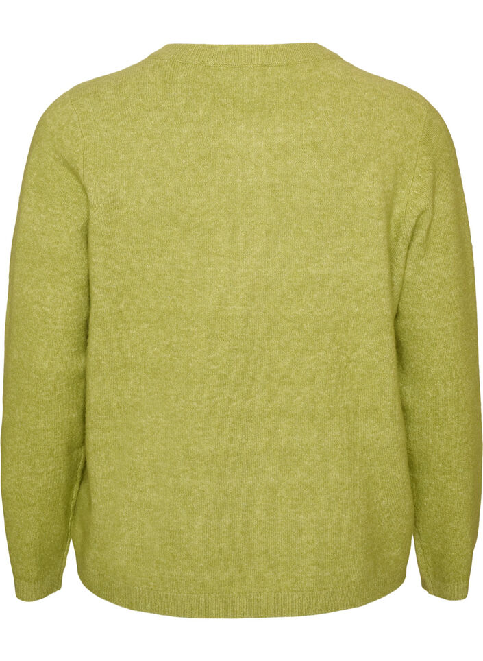 Cardigan avec boutons et devant arrondi, Vert clair, Packshot image number 1