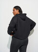 Sweat &agrave; capuche zipp&eacute; avec imprim&eacute; sur la poitrine, Noir, Model image number 2