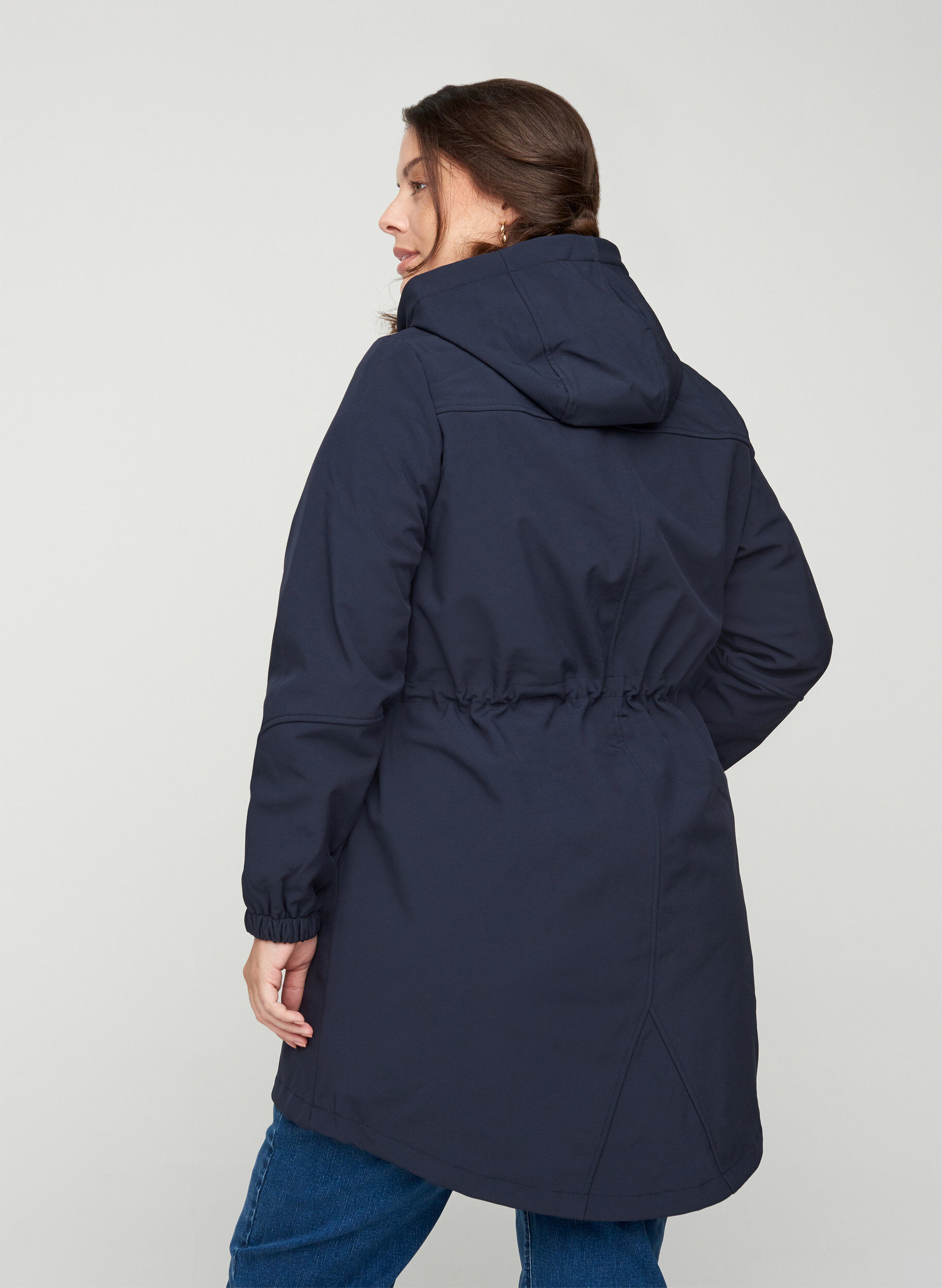 Zizzi Softshelljacke mit Kapuze, Night Sky solid, Model image number 2