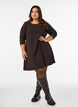 Short dress with an A-line shape and 3/4 sleeves, Brown, Model image number 1
