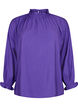 Langärmelige Viskosebluse mit Rüschen, Prism Violet, Packshot image number 0