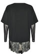Blouse avec manches en maille et finitions en dentelle, Noir, Packshot image number 1
