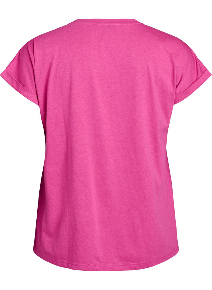 Kurz&auml;rmliges T-Shirt aus einer Baumwollmischung, Rot, Packshot image number 1