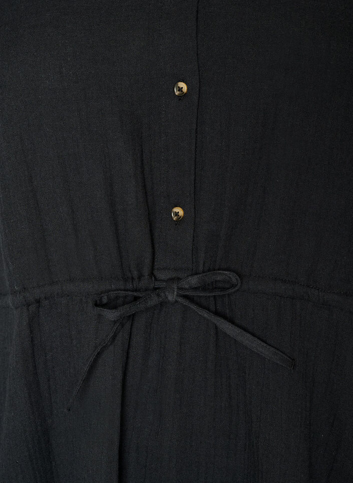 Robe sans manches en mousseline de coton avec lien &agrave; nouer, Noir, Packshot image number 2