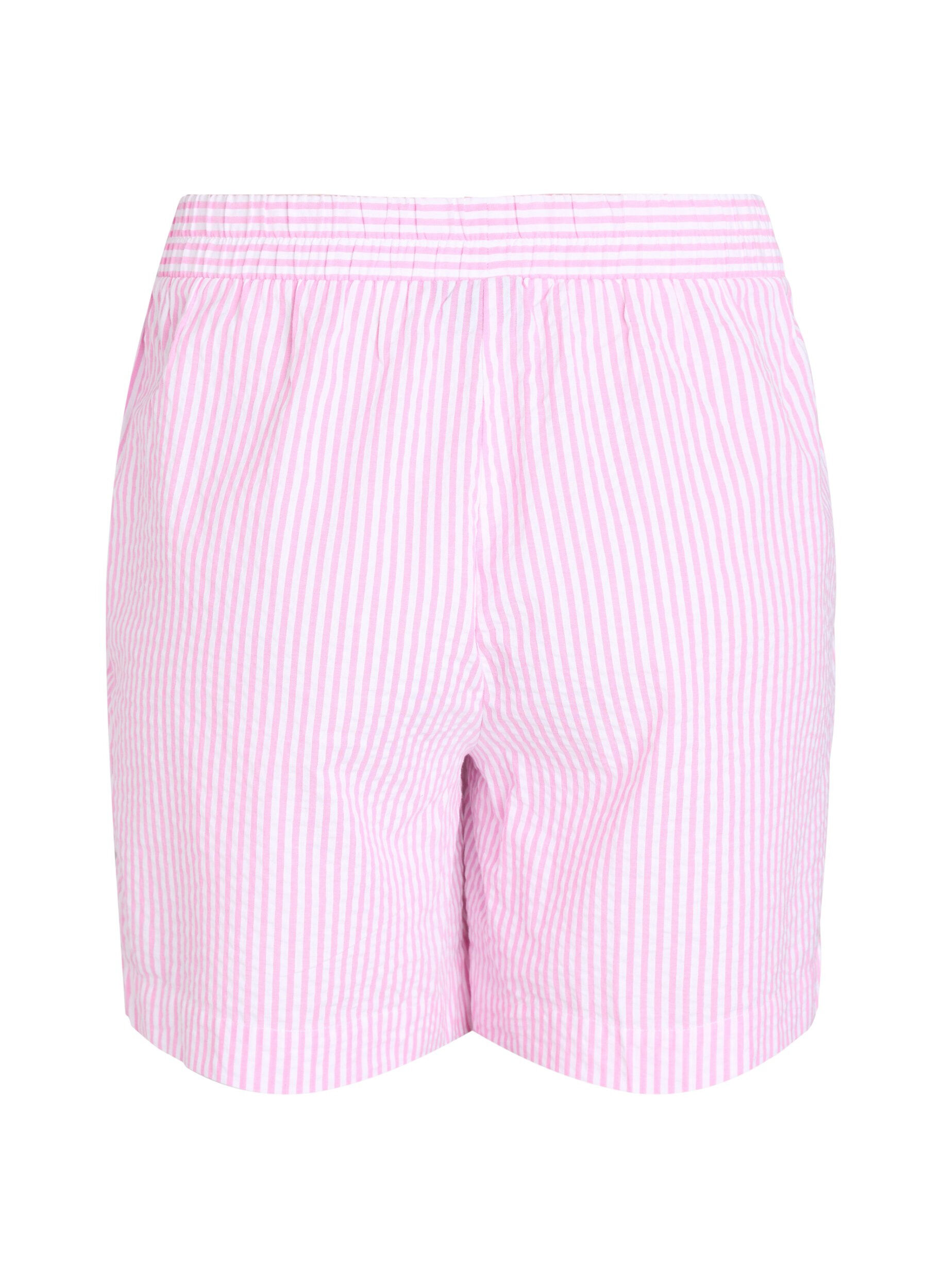 Zizzi FLASH - Short ray&eacute; taille haute, Rose, Packshot image number 1