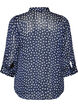 Gemusterte Bluse mit Stehkragen und 3/4-&Auml;rmeln, Blau, Packshot image number 1