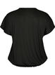 Jersey-Bluse mit strukturierten Streifen und Smocksaum, Schwarz, Packshot image number 1