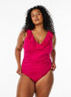 Maillot de bain avec volants et coussinets amovibles, Rose, Model image number 0