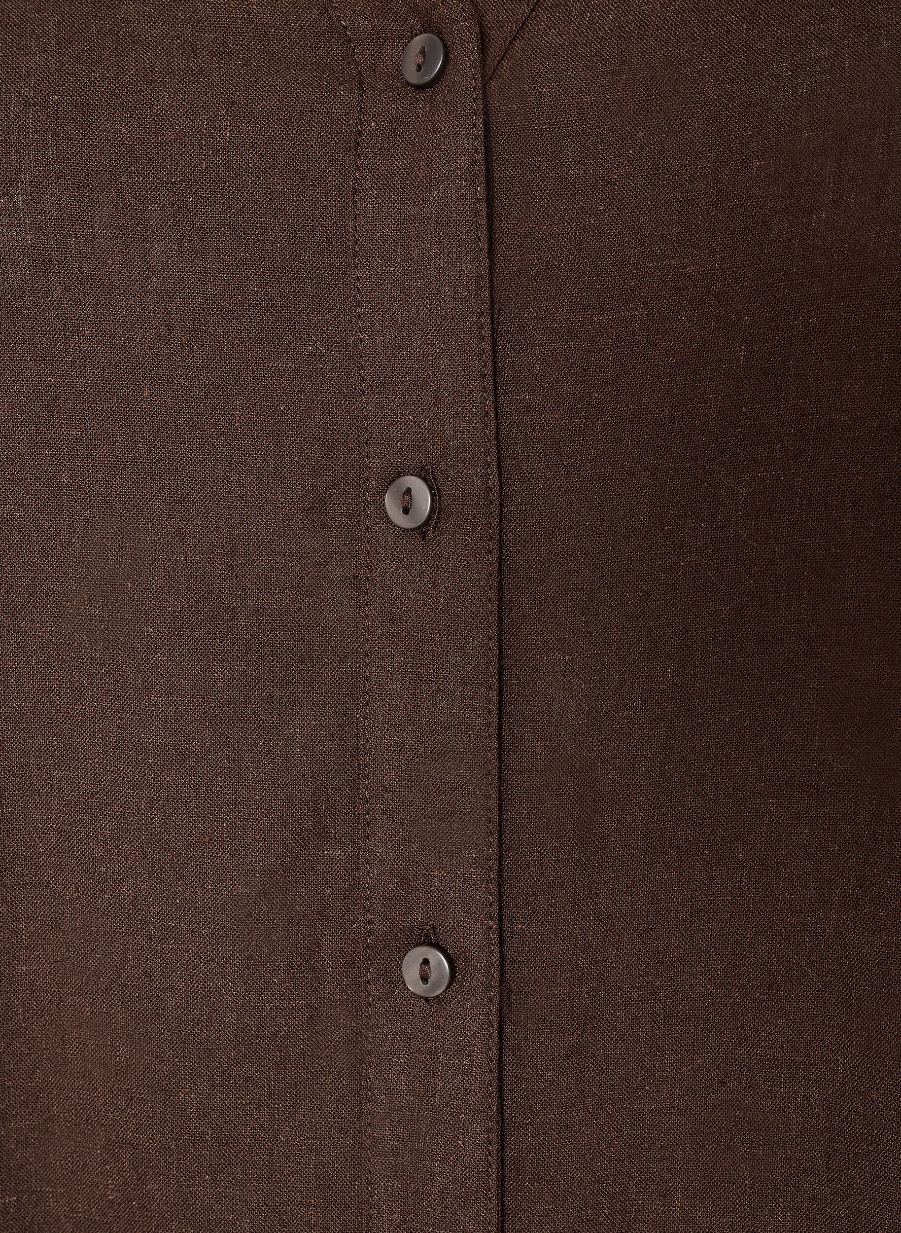 ZizziChemise longue en lin et viscose, Marron, Packshot image number 2