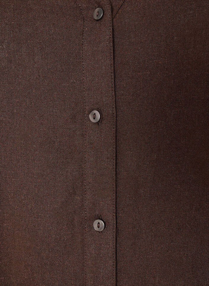 Chemise longue en lin et viscose, Marron, Packshot image number 2