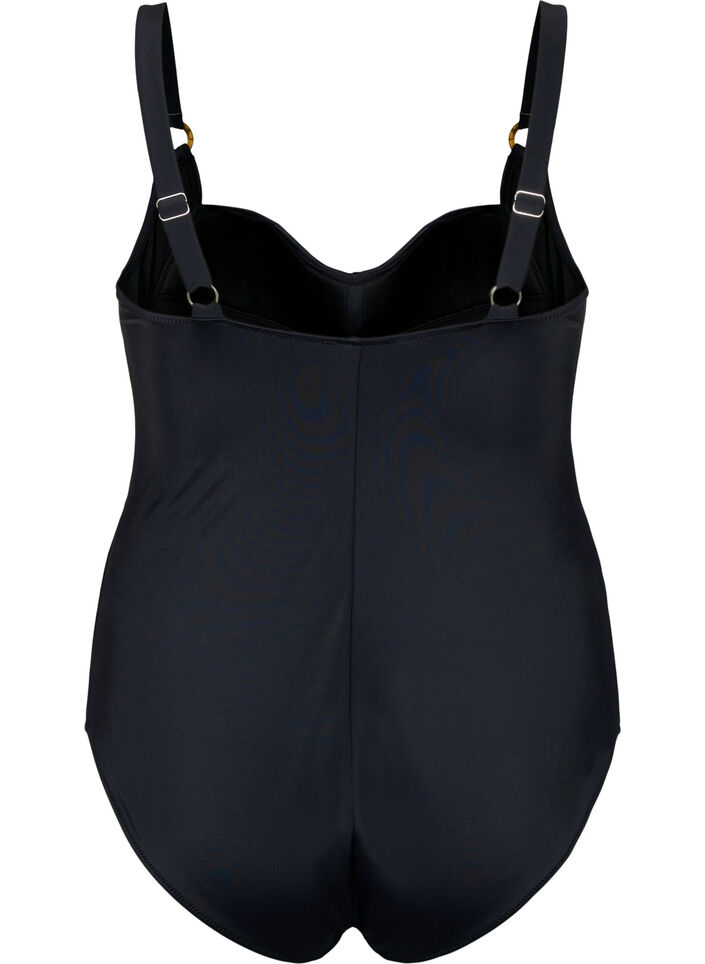 Maillot de bain matelass&eacute; avec draperies, Noir, Packshot image number 1