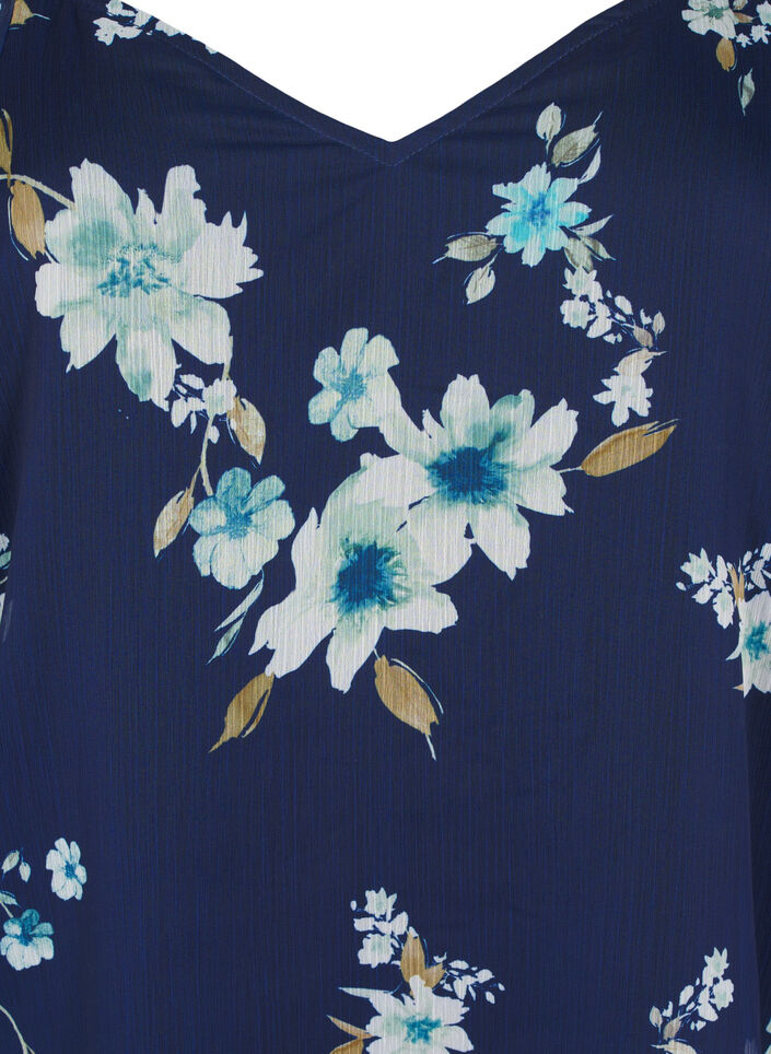 Robe de soir&eacute;e en mousseline &agrave; manches longues, Bleu, Packshot image number 2