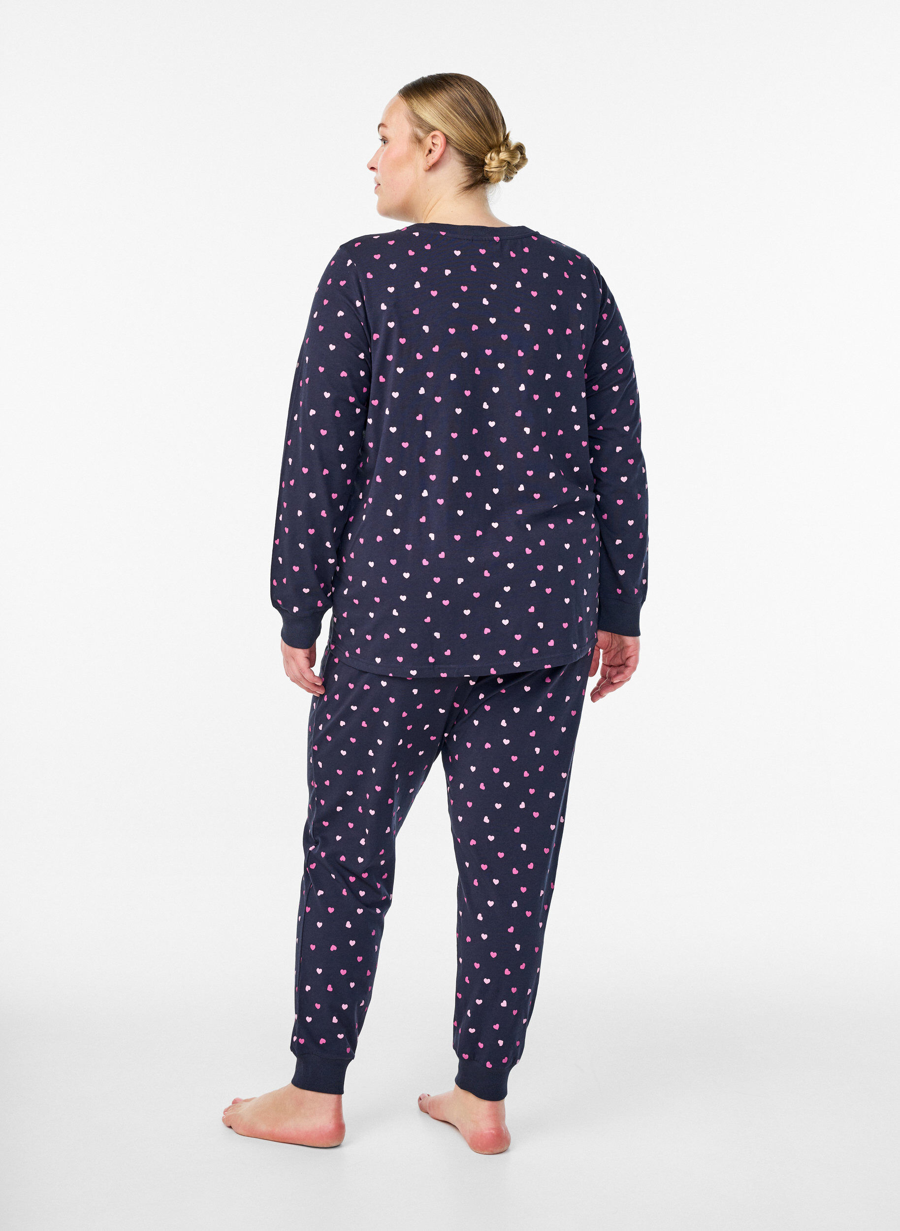 Zizzi Bas de pyjama imprim&eacute;, Bleu, Model image number 1