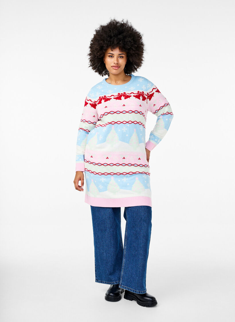Robes de Noël en tricot, Cerulean Comb, Model image number 2