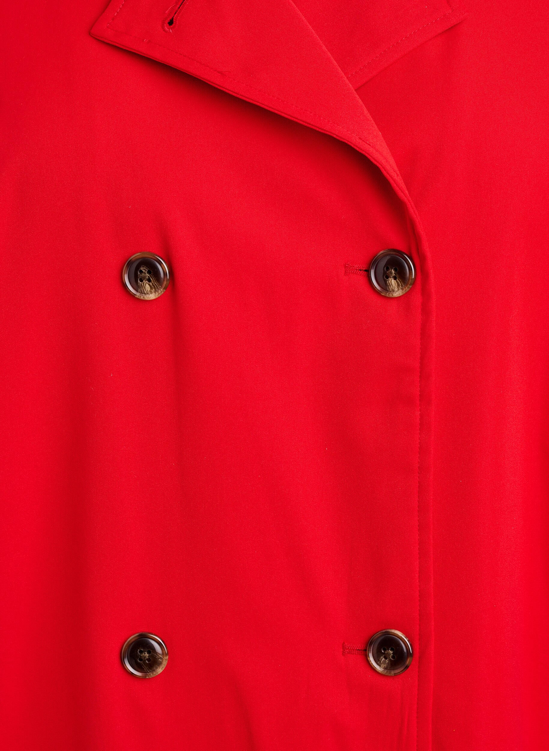 Zizzi Kurzer Trenchcoat mit Taschen, Rot, Packshot image number 2