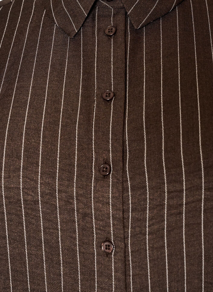 Nadelstreifenhemd mit Spitzenbesatz, Braun, Packshot image number 2