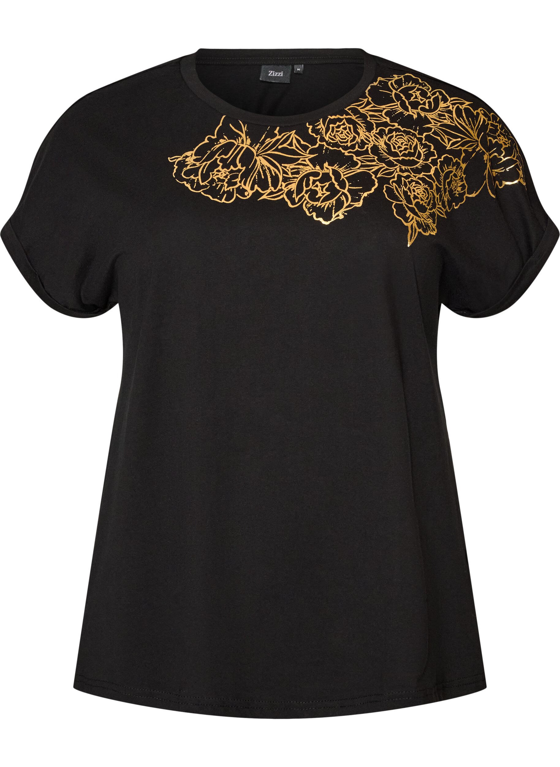 T-Shirt aus Baumwolle mit Blumenprint