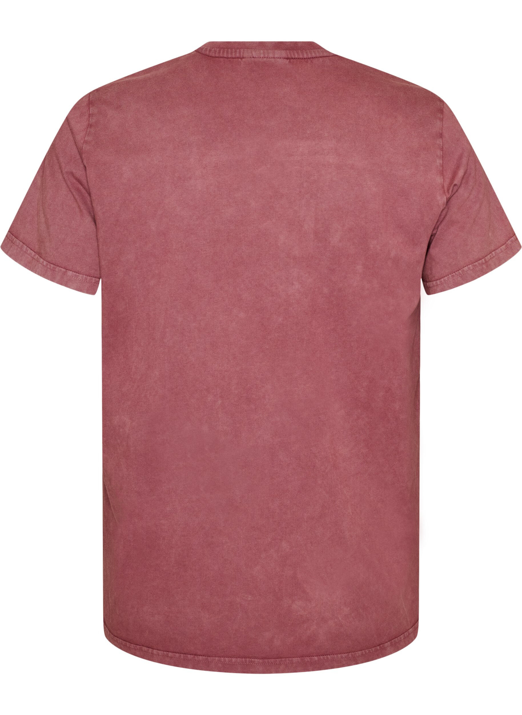 ZizziT-shirt en coton avec imprim&eacute; sur le devant et effet d&eacute;lav&eacute;, Bordeaux, Packshot image number 1