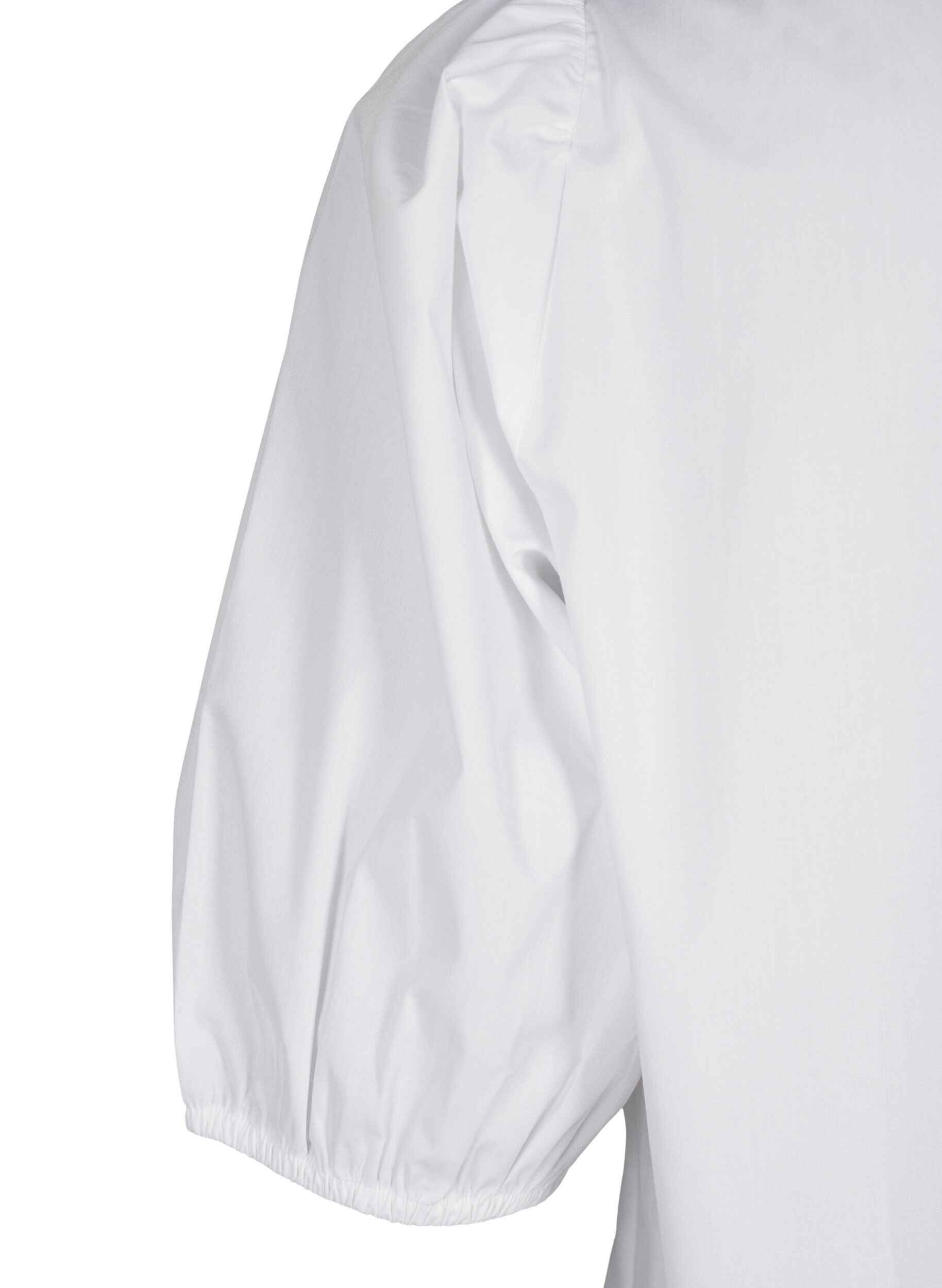 Zizzi Kurz&auml;rmelige Bluse mit Spitzendetail, Bright White, Packshot image number 3