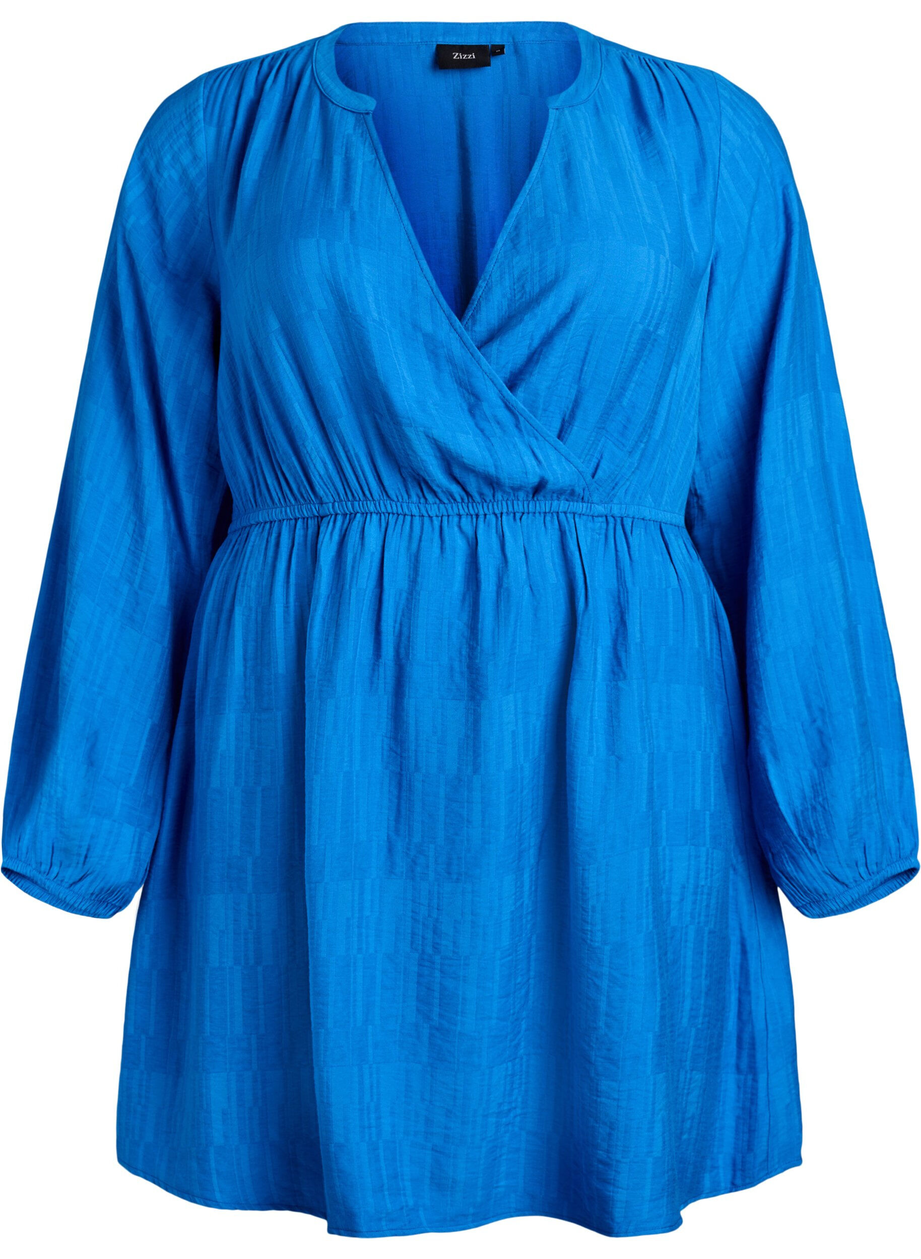 Kurzes strukturiertes Kleid in Wickeloptik