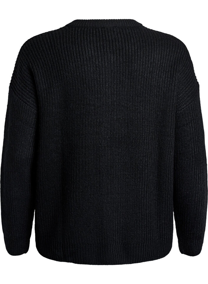 Strickjacke mit Rei&szlig;verschluss, Schwarz, Packshot image number 1
