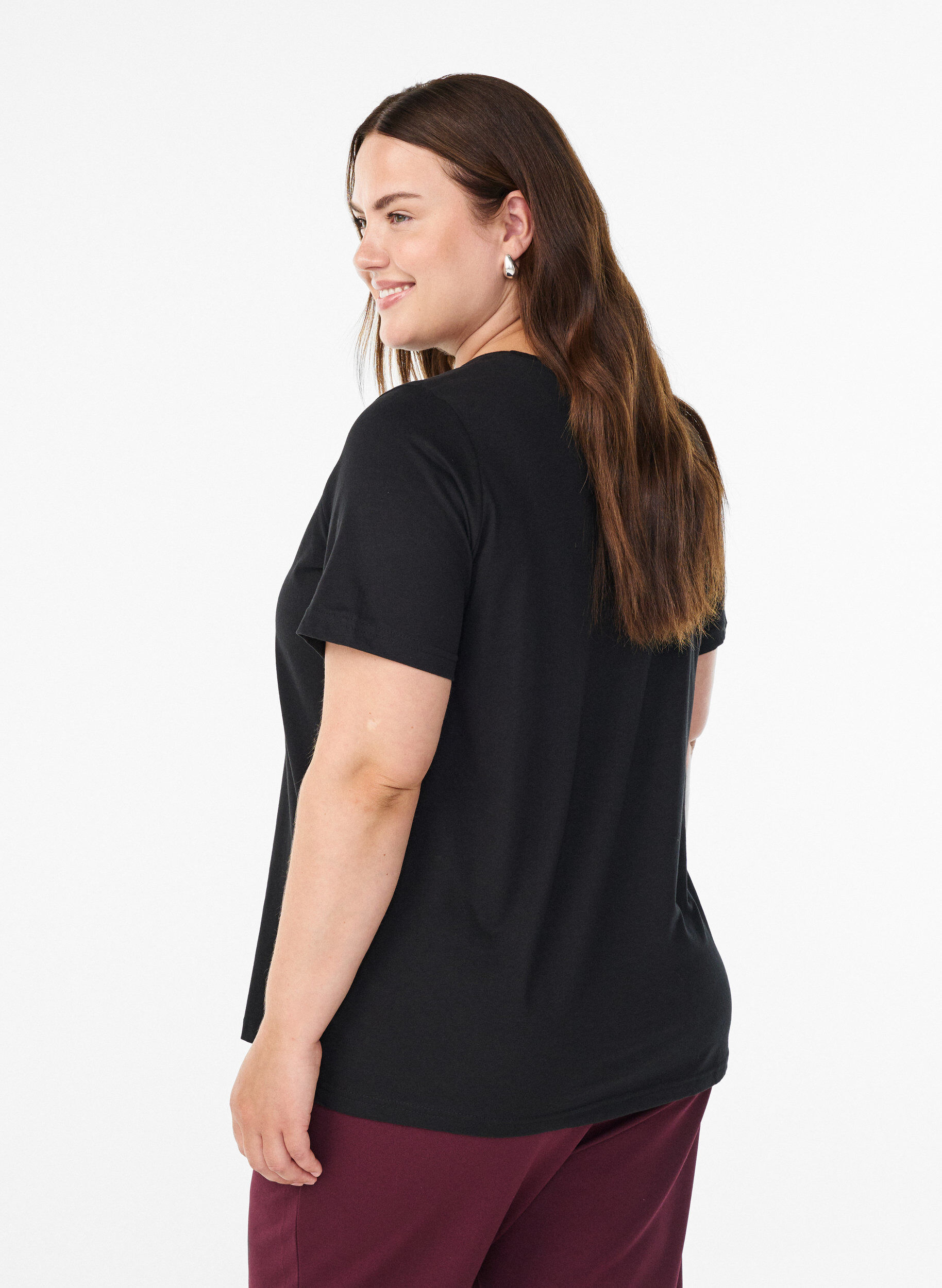 Zizzi FLASH - T-Shirt mit Print, Schwarz, Model image number 2