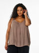 Top &agrave; bretelles en viscose, Marron, Model image number 0