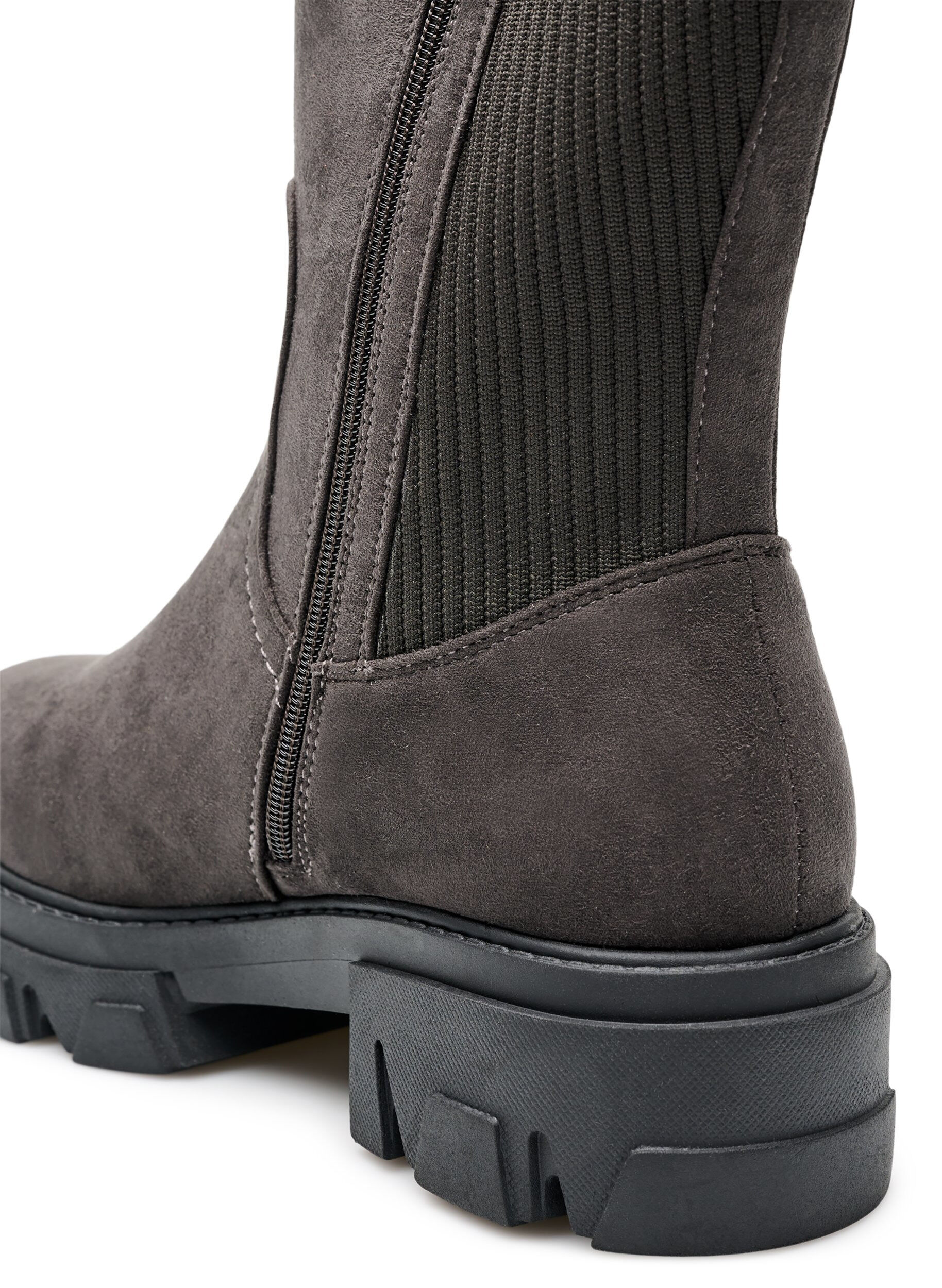 ZizziChunky-Stiefel aus Kunstwildleder, Braun, Packshot image number 2