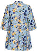 Gemusterte Tunika mit Bindeg&uuml;rtel und 3/4-&Auml;rmeln, Blau, Packshot image number 1