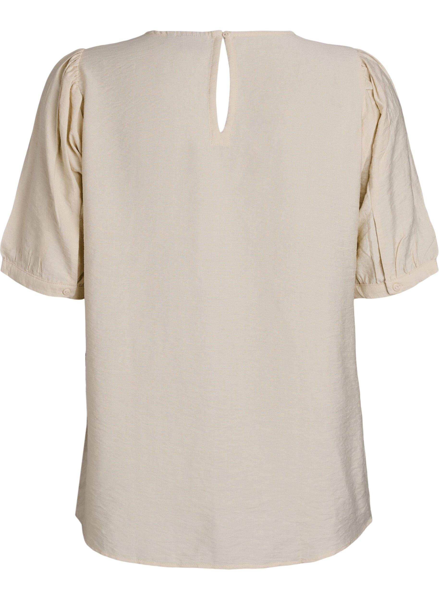 Zizzi Bluse aus Viskose mit halben &Auml;rmeln, Beige, Packshot image number 1
