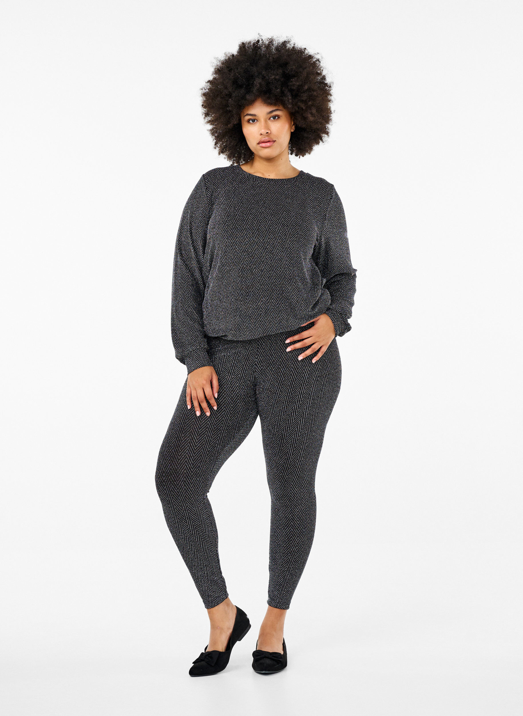 Zizzi Chemisier avec motif scintillant, Silver ZigZagShimmer, Model image number 2