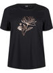 FLASH - T-Shirt mit Motiv, Black R. Gold Flower, Packshot image number 0