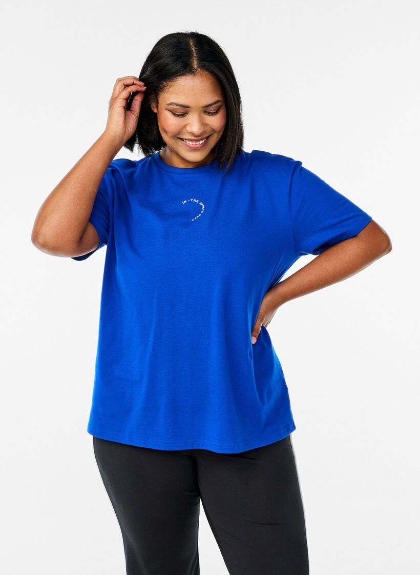 Sportliches T-Shirt aus Bio-Baumwolle, Blau, Model image number 0