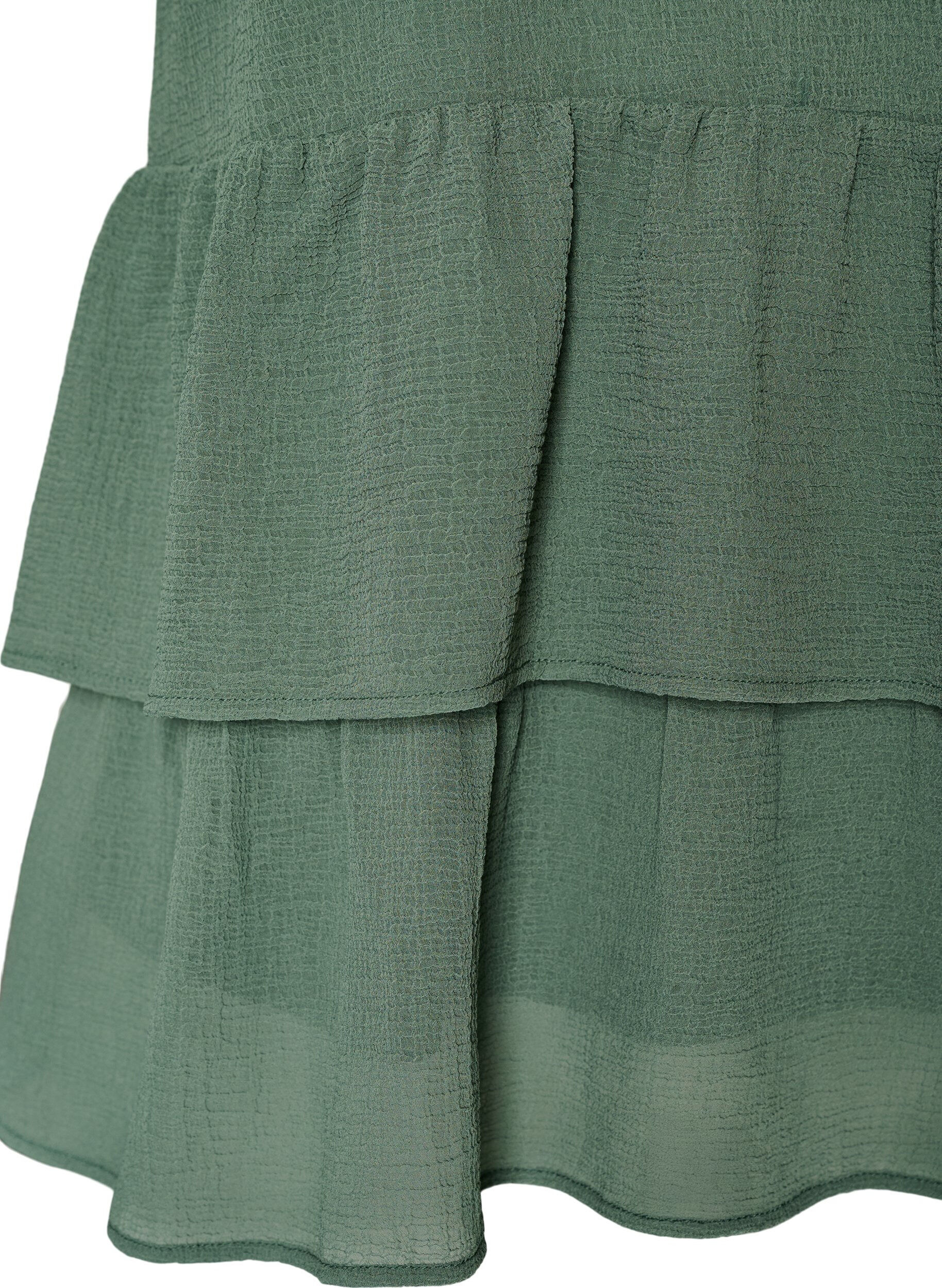 ZizziBlouse avec col en V et volants, Vert, Packshot image number 3