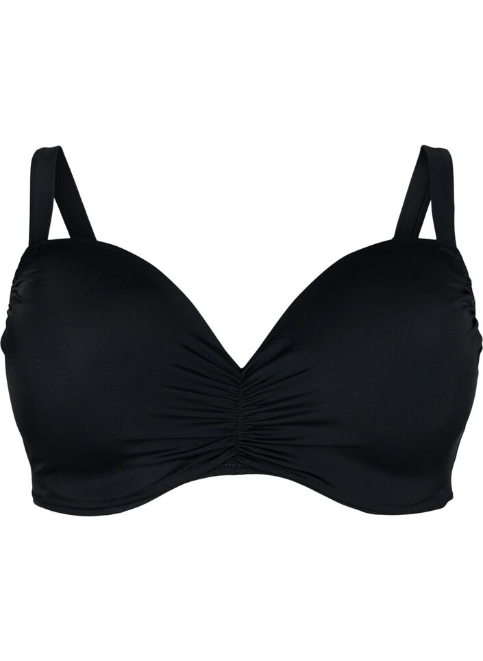 Bikini-BH mit vorgeformten Cups, Black, Packshot image number 0