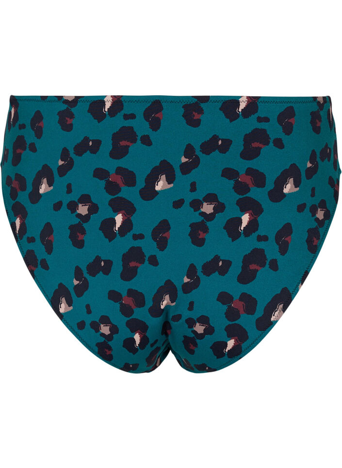 Hochtaillierte Bikinihose, Teal Leopard, Packshot image number 1