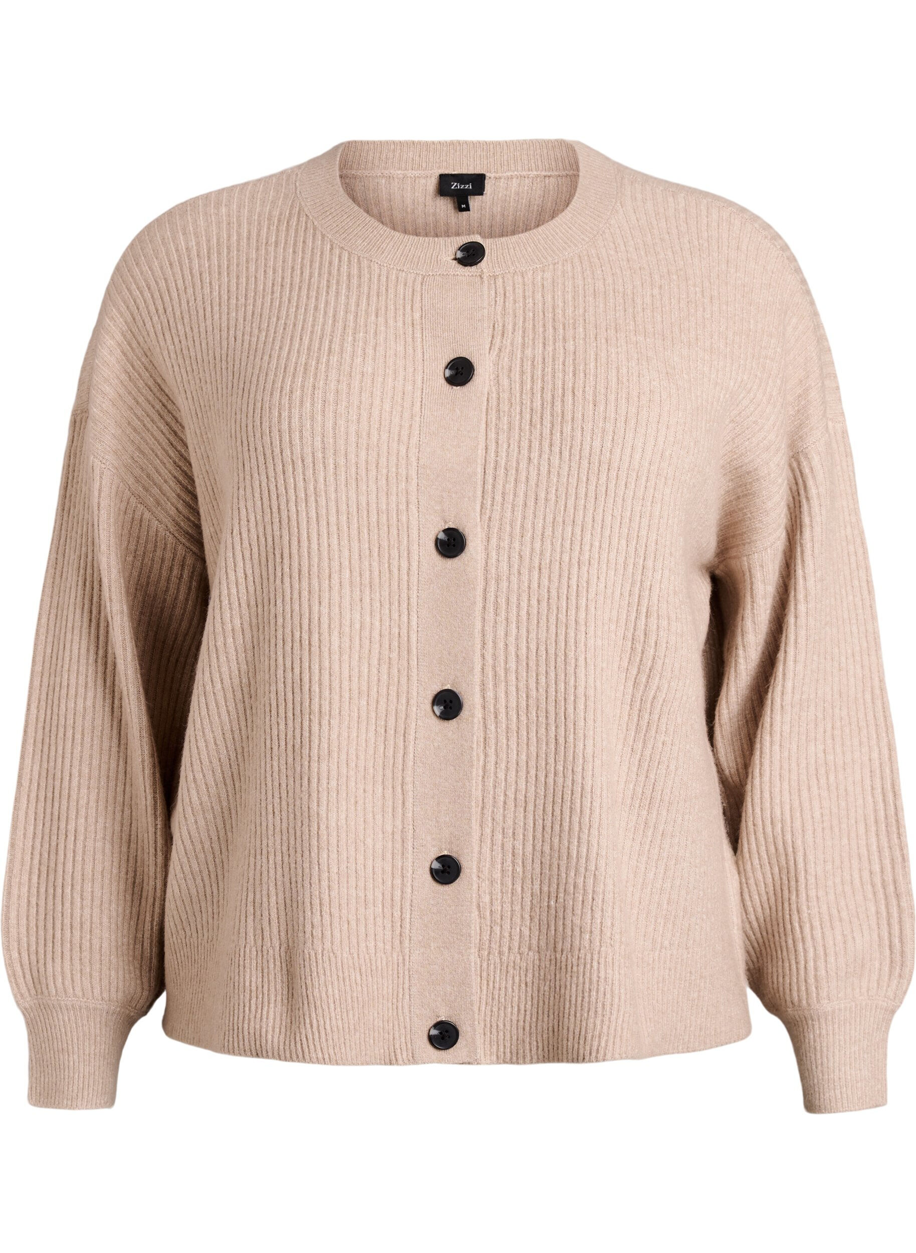 Rippenstrick Strickjacke mit Kn&ouml;pfen